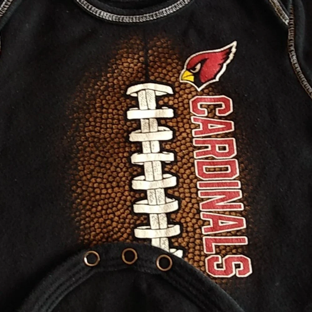 *NFL‎ Arizona Cardinals Baby Bodysuit Football Logo Team Apparel 3/6M Black